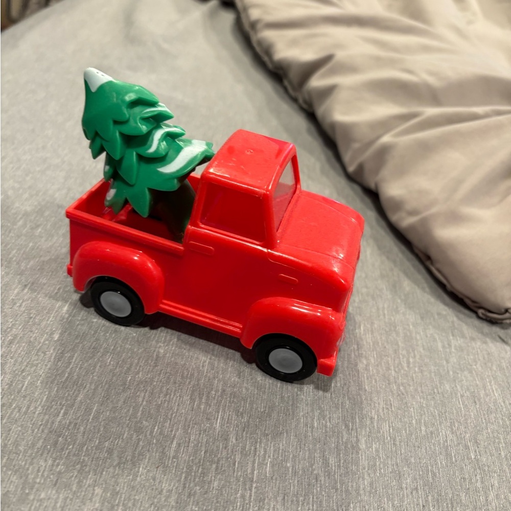 Red Toy Truck with Green Tree
